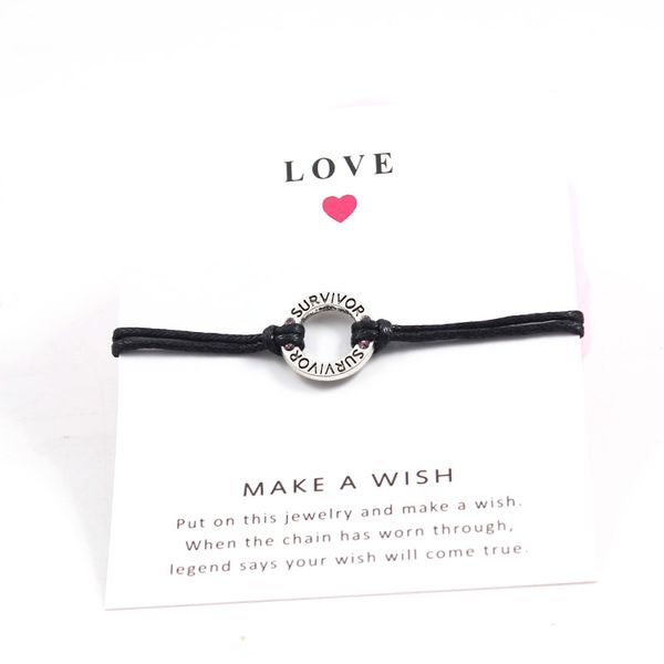 fashion-survivor bracelets handcraft wish card bracelets alloy charm wax rope jewelry, dropshipping, Golden;silver
fashion-survivor bracelets handcraft wish card bracelets alloy charm wax rope jewelry, dropshipping, Golden;silver