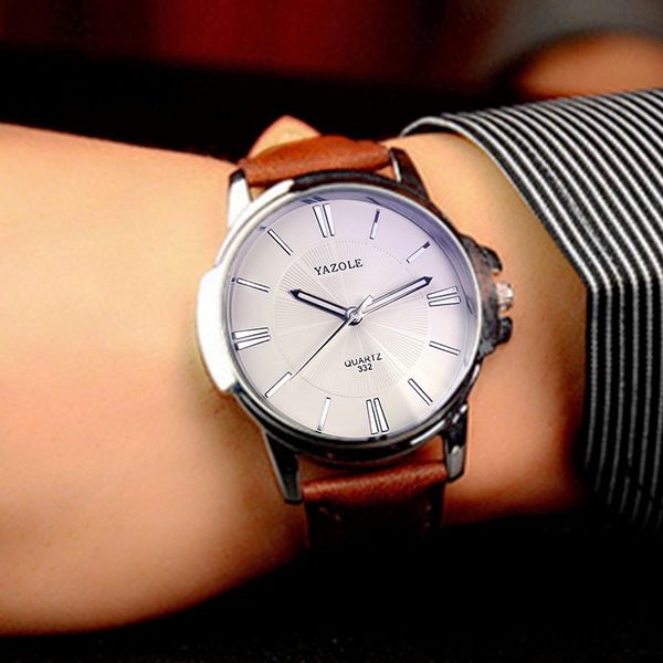 yazole watch men watches leather fashion wrist quartz watch men clock male simple bracelet wristwatch hours relogios masculino, Slivery;brown
yazole watch men watches leather fashion wrist quartz watch men clock male simple bracelet wristwatch hours relogios masculino, Slivery;brown