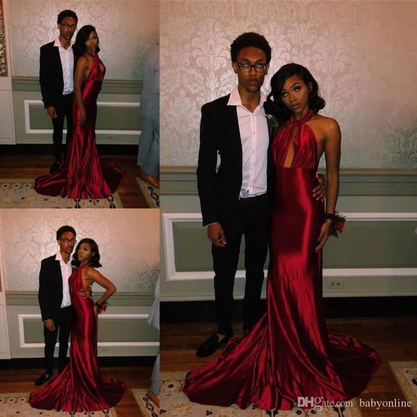 black girls burgundy mermaid prom dresses 2019 halter neck pleats backless evening party gowns ogstuff women formal long party dresses 
black girls burgundy mermaid prom dresses 2019 halter neck pleats backless evening party gowns ogstuff women formal long party dresses