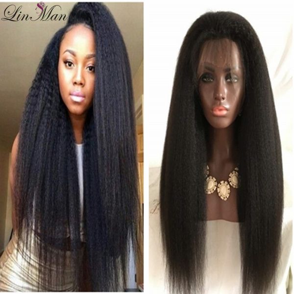 lin man lace front wig with baby hair pre plucked brazilian remy kinky straight human hair wigs for women, Black;brown
lin man lace front wig with baby hair pre plucked brazilian remy kinky straight human hair wigs for women, Black;brown