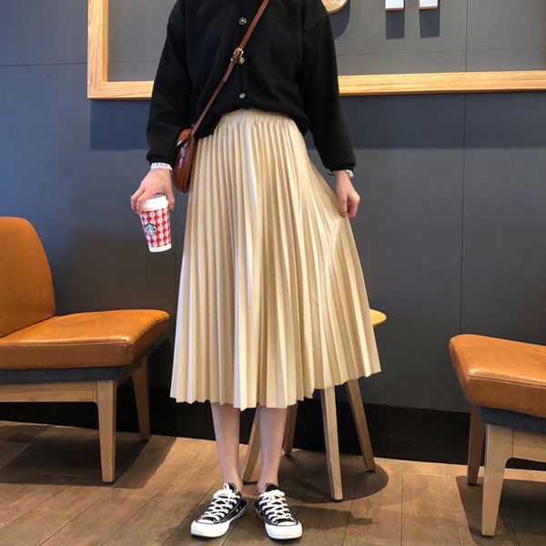 2019 summer women simple solid color long pleated skirts high waist thin a word skirts student harajuku faldas de mujer, Black
2019 summer women simple solid color long pleated skirts high waist thin a word skirts student harajuku faldas de mujer, Black