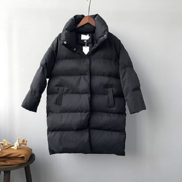 liva gilr solid thick warm paraks zipper stand collar winter jacket women single breasted korean fashion long coat outwear, Black
liva gilr solid thick warm paraks zipper stand collar winter jacket women single breasted korean fashion long coat outwear, Black