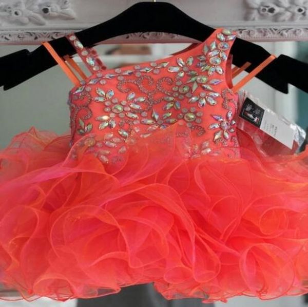 lovely orange toddler infant girls pageant dresses short ball gown unique neck designer ruffles organza flower girls first communion dress, White;red
lovely orange toddler infant girls pageant dresses short ball gown unique neck designer ruffles organza flower girls first communion dress, White;red