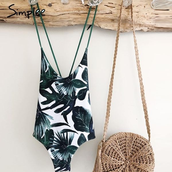 simplee leaves print one piece swimsuit female lace up backless green beach swimwear high cut bikini summer women swimsuit, White;black
simplee leaves print one piece swimsuit female lace up backless green beach swimwear high cut bikini summer women swimsuit, White;black