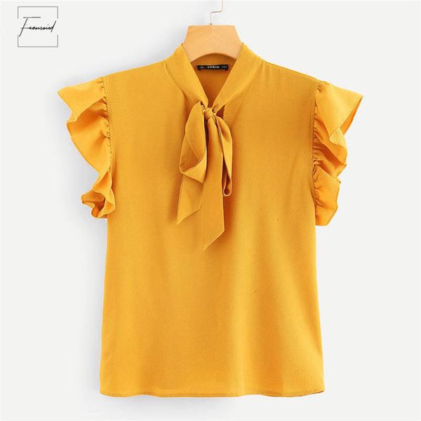blouses mustard elegant office lady flounce shoulder floral neck tied solid ruffle blouse summer women and, White
blouses mustard elegant office lady flounce shoulder floral neck tied solid ruffle blouse summer women and, White