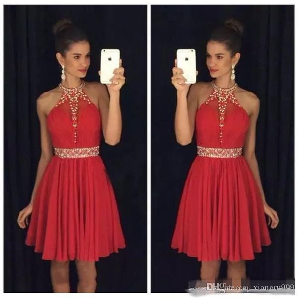 setwell halter red chiffon homecoming dress beaded crystal vestido de formatura curto short backless custom made a-line cocktail party gowns, Blue;pink
setwell halter red chiffon homecoming dress beaded crystal vestido de formatura curto short backless custom made a-line cocktail party gowns, Blue;pink