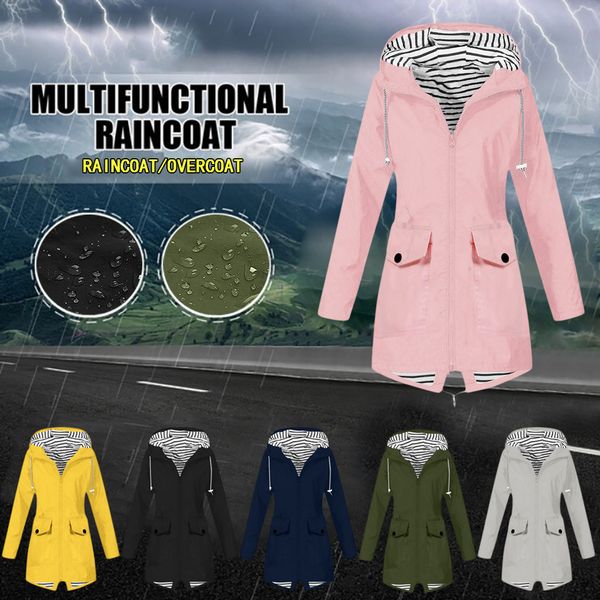 solid color hooded long-sleeved coat women solid rain jacket outdoor plus size waterproof hooded windproof loose coat, Black;brown
solid color hooded long-sleeved coat women solid rain jacket outdoor plus size waterproof hooded windproof loose coat, Black;brown