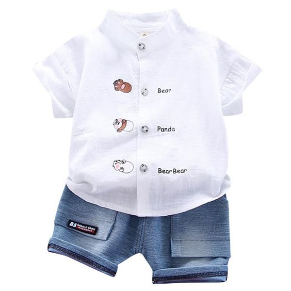 1-4 years children clothing toddler kids baby boys clothes cute cartoon letter print t-shirt + denim shorts outfits set, White
1-4 years children clothing toddler kids baby boys clothes cute cartoon letter print t-shirt + denim shorts outfits set, White