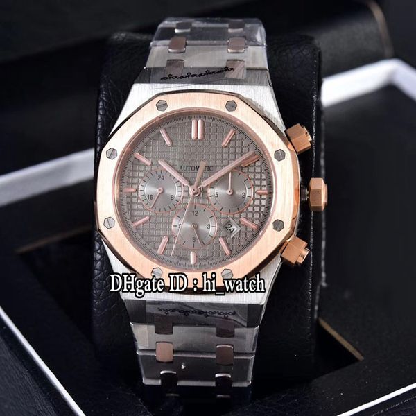 new royal 26331 a2813 automatic mens watch two tone rose gold bezel gray texture dial stainless steel bracelet watches hi_watch h09d4, Slivery;brown 
new royal 26331 a2813 automatic mens watch two tone rose gold bezel gray texture dial stainless steel bracelet watches hi_watch h09d4, Slivery;brown