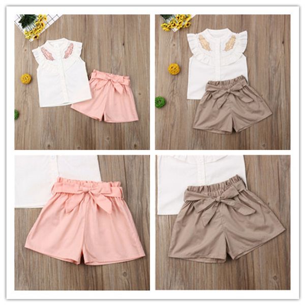 ins baby girls 2 piece clothing set ruffled t-shirt + bowknot shorts outfits leaf blouse tees short pants summer tracksuits pink e3301, White
ins baby girls 2 piece clothing set ruffled t-shirt + bowknot shorts outfits leaf blouse tees short pants summer tracksuits pink e3301, White