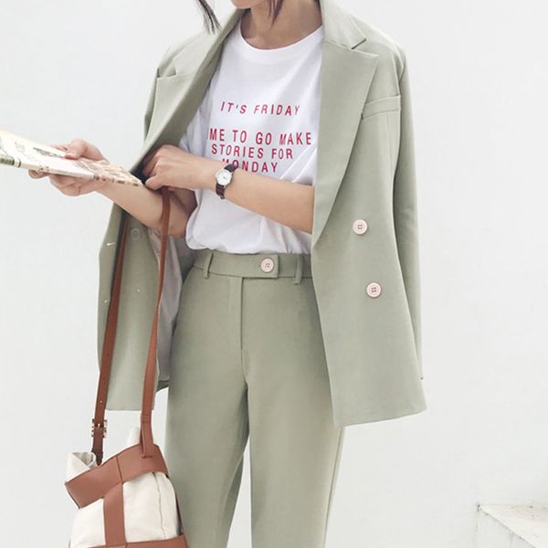 vintage autumn winter thicken women pant suit light green notched blazer jacket & pant 2020 office wear women suits female sets, White;black
vintage autumn winter thicken women pant suit light green notched blazer jacket & pant 2020 office wear women suits female sets, White;black