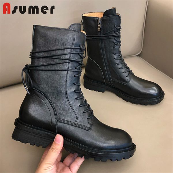 asumer 2020 genuine leather shoes women ankle boots zip lace up fashion punk autumn winter boots female black
asumer 2020 genuine leather shoes women ankle boots zip lace up fashion punk autumn winter boots female black