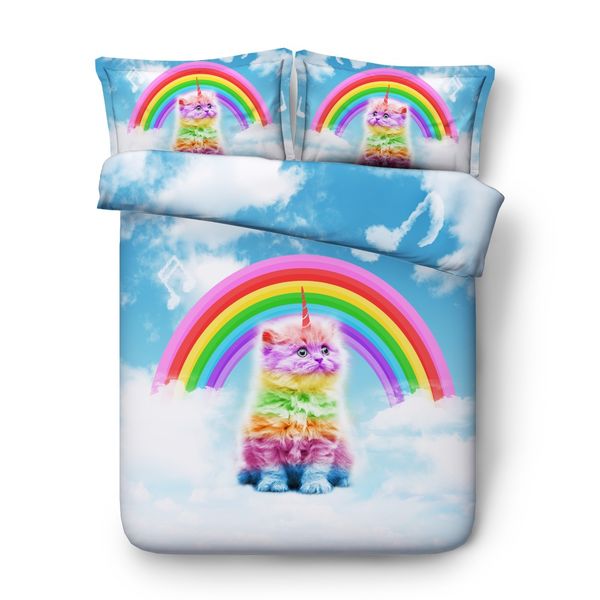 jf-600 colorful unicorn kitten and rainbow bedding set for kids girls duvet covers 4pcs cat print bed linen single king
jf-600 colorful unicorn kitten and rainbow bedding set for kids girls duvet covers 4pcs cat print bed linen single king