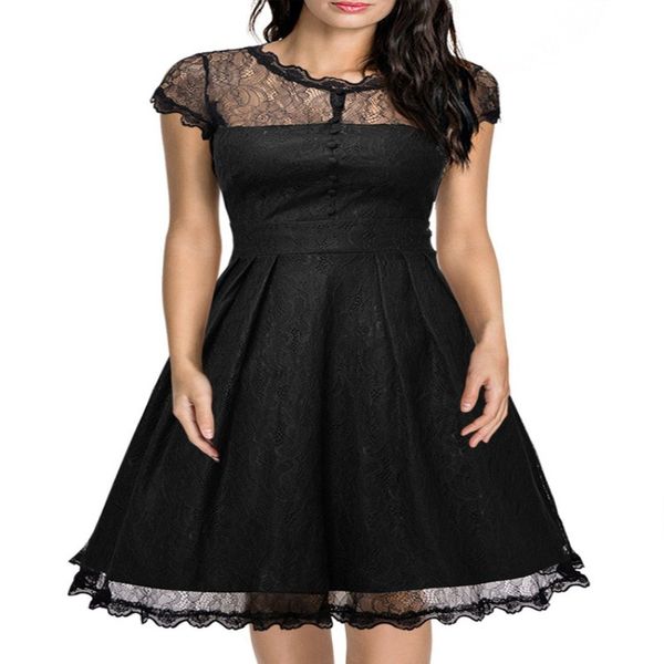 new vintage elegant embroidery floral lace patchwork vestidos a-line pinup business women party flare swing dress, Black;gray
new vintage elegant embroidery floral lace patchwork vestidos a-line pinup business women party flare swing dress, Black;gray