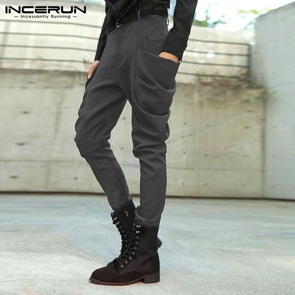 incerun street fashion men solid button suit harem pants joker casual straight trousers retro comfort mens sweatpants joggers, Black
incerun street fashion men solid button suit harem pants joker casual straight trousers retro comfort mens sweatpants joggers, Black
