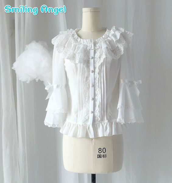 white lace full sleeve chiffon lolita blouse women elegant princess empire vintage shirt royal quality lady blouses, Black;red
white lace full sleeve chiffon lolita blouse women elegant princess empire vintage shirt royal quality lady blouses, Black;red