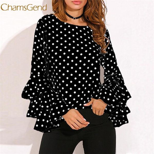 chamsgend women blouses fashion women's bell sleeve loose polka dot shirt ladies casual blouse female blouse l0110, White
chamsgend women blouses fashion women's bell sleeve loose polka dot shirt ladies casual blouse female blouse l0110, White