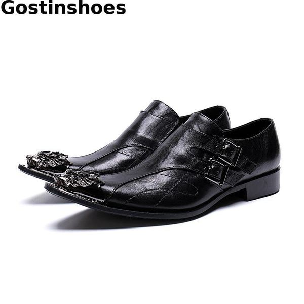black genuine leather men shoes men casual leather double buckle straps pointed toe metal cap toe set foot leisure oxford shoes
black genuine leather men shoes men casual leather double buckle straps pointed toe metal cap toe set foot leisure oxford shoes