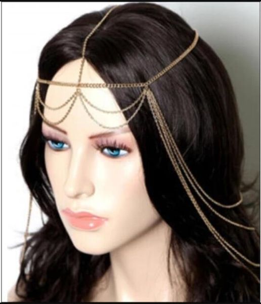 european style gold plated alloy chains tasels hair band hair accessories, Pink
european style gold plated alloy chains tasels hair band hair accessories, Pink