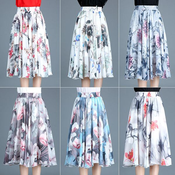 summer skirts womens saia floral print chiffon high waist skirt female elegant streetwear boho casual a-line ladies skirts q1548, Black
summer skirts womens saia floral print chiffon high waist skirt female elegant streetwear boho casual a-line ladies skirts q1548, Black