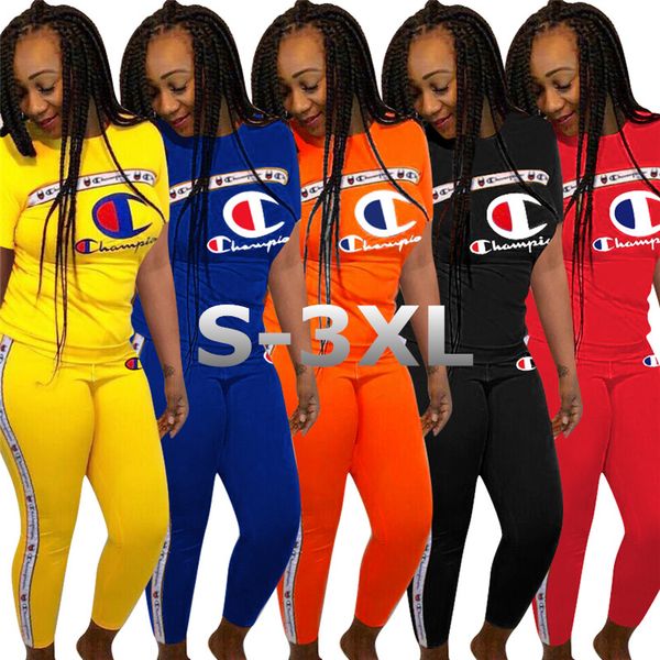women champions tracksuit letter print short sleeve t-shirt + pants 2 piece set sportswear sports suit summer outfits s-3xl a362, White
women champions tracksuit letter print short sleeve t-shirt + pants 2 piece set sportswear sports suit summer outfits s-3xl a362, White