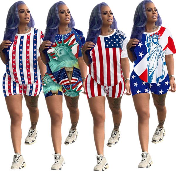 fashion women shorts tracksuit america flag print summer two piece set short sleeve t-shirt t shirt + shorts outfits casual sportswear suit, White
fashion women shorts tracksuit america flag print summer two piece set short sleeve t-shirt t shirt + shorts outfits casual sportswear suit, White