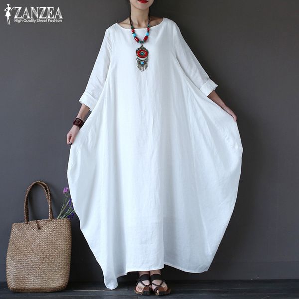 zanzea 2019 women's sundress vintage linen long dress female beach party maxi dress batwing sleeve baggy vestidos kaftan robe, Black;gray
zanzea 2019 women's sundress vintage linen long dress female beach party maxi dress batwing sleeve baggy vestidos kaftan robe, Black;gray