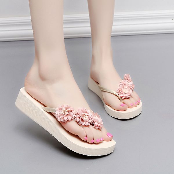 wedge platform shoes women high-heeled flower cloth belt flip-flops woman cozy slipper lady summer fashion beach sandals, Black
wedge platform shoes women high-heeled flower cloth belt flip-flops woman cozy slipper lady summer fashion beach sandals, Black