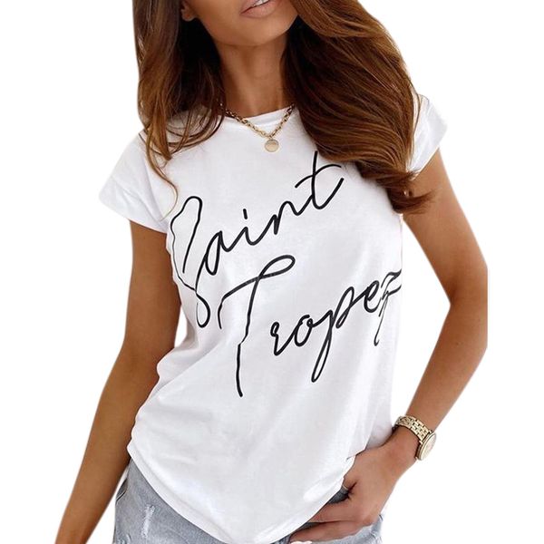 women's blouses & shirts vicabo blouse for women 2021 summer letter printed short sleeve female casual o neck ladies blusas, White
women's blouses & shirts vicabo blouse for women 2021 summer letter printed short sleeve female casual o neck ladies blusas, White