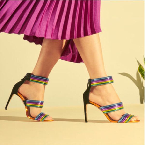 new colorful strappy covered heel rainbow women peep toe sandals dress high heels for gladiator sandals shoes, Black
new colorful strappy covered heel rainbow women peep toe sandals dress high heels for gladiator sandals shoes, Black