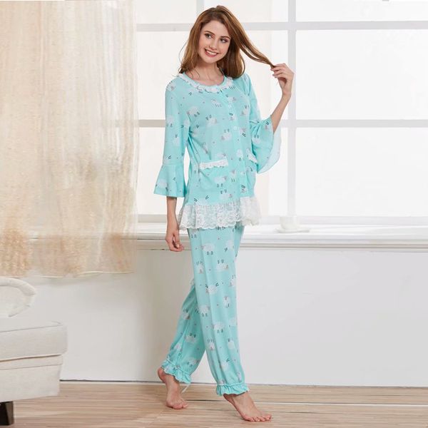 2019 sweet round neck lace princess pajamas cotton three quarter sleeve pyjamas women pijama mujer loungewear home clothes, Black;red
2019 sweet round neck lace princess pajamas cotton three quarter sleeve pyjamas women pijama mujer loungewear home clothes, Black;red