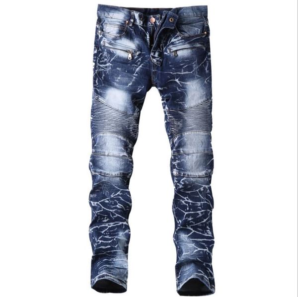 mens jeans embroider zipper straight slim fit elastic high street new casual style european wind pants, Blue
mens jeans embroider zipper straight slim fit elastic high street new casual style european wind pants, Blue