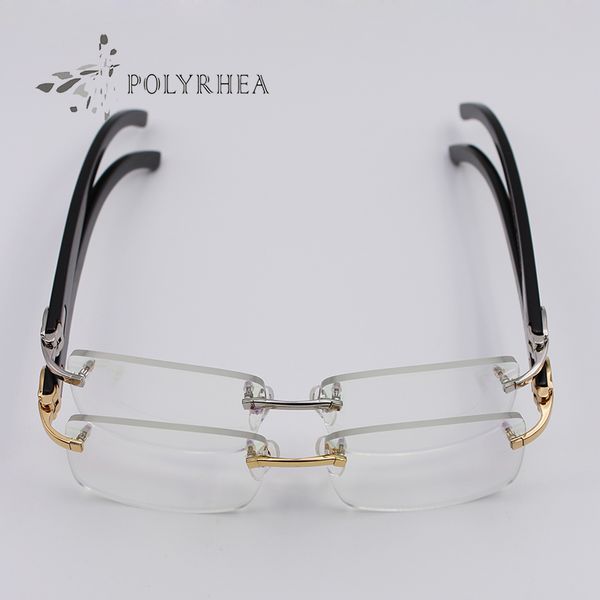 black buffalo horn frames gold rimless optical sunglasses men women brand designer glasses carving eyewear with box and cases, Silver
black buffalo horn frames gold rimless optical sunglasses men women brand designer glasses carving eyewear with box and cases, Silver