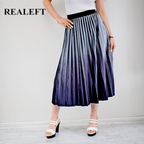 realeft autumn women velvet elegant pleated long skirts gradient high waist harajuku tulle a-line mid-calf skirts for female, Black
realeft autumn women velvet elegant pleated long skirts gradient high waist harajuku tulle a-line mid-calf skirts for female, Black