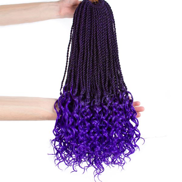 half curly end twist hair 18" 30r ombre senegalese twist hair crochet synthetic crochet braids curly end purple braiding hair, Black
half curly end twist hair 18" 30r ombre senegalese twist hair crochet synthetic crochet braids curly end purple braiding hair, Black