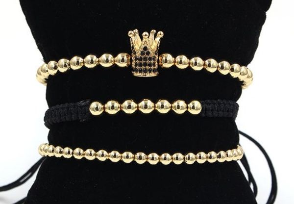 4mm 3pcs/lot t3424 gold silver copper cz zircon cubic zirconia elastic ball bead crown punk macrame charm bracelet bangles, Black
4mm 3pcs/lot t3424 gold silver copper cz zircon cubic zirconia elastic ball bead crown punk macrame charm bracelet bangles, Black