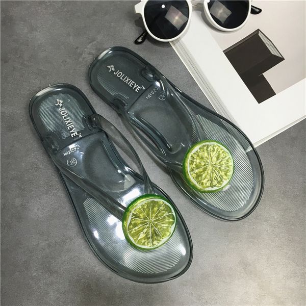 zhenzhou 2019 new south korean summer new student jelly transparent flip-flops fruit lemon toe beach, Black
zhenzhou 2019 new south korean summer new student jelly transparent flip-flops fruit lemon toe beach, Black