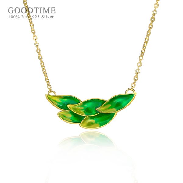 fashion women necklace pure 925 sterling silver necklace green yellow leaf pendant clavicle golden chain girl jewelry accessory
fashion women necklace pure 925 sterling silver necklace green yellow leaf pendant clavicle golden chain girl jewelry accessory