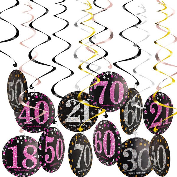 6set 18/30/40/50/60th year olds plastic spiral ornaments with age sign paperboard for birthday party garland hanging decoration
6set 18/30/40/50/60th year olds plastic spiral ornaments with age sign paperboard for birthday party garland hanging decoration