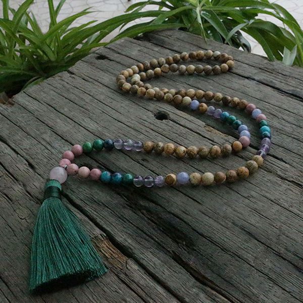 8mm picture stone and rhodochrosite beads necklace, help find yourself japamala, 108 bead mala, mala jewelry, mala prayer beads, Silver
8mm picture stone and rhodochrosite beads necklace, help find yourself japamala, 108 bead mala, mala jewelry, mala prayer beads, Silver