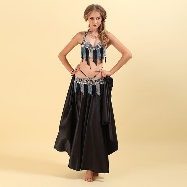 stage wear women belly dance costume sets ladies national dancing performance clothes 3 piece bra + belt +skirt black, Black;red
stage wear women belly dance costume sets ladies national dancing performance clothes 3 piece bra + belt +skirt black, Black;red