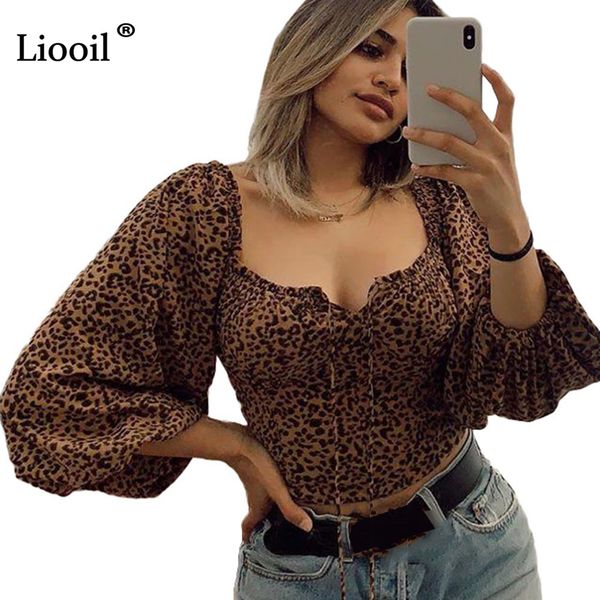 liooil leopard print blouse shirt short crop 2020 streetwear lantern long sleeve zipper brown womens and blouses, White
liooil leopard print blouse shirt short crop 2020 streetwear lantern long sleeve zipper brown womens and blouses, White