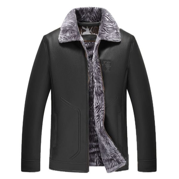 fashion leather jacket 2019 the new winter loose big fur collar coat keep warm middle-aged men's pu leather jacket, Black
fashion leather jacket 2019 the new winter loose big fur collar coat keep warm middle-aged men's pu leather jacket, Black