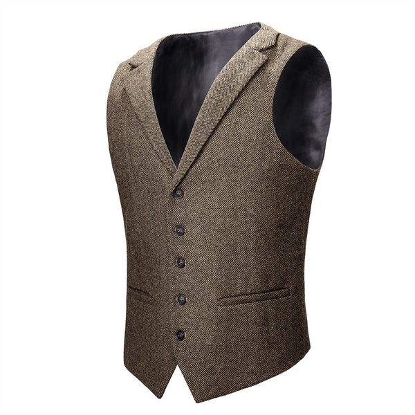 voboom wool blend tweed herringbone vest coat men khaki single-breasted notched lapel waistcoat 018, Black;white
voboom wool blend tweed herringbone vest coat men khaki single-breasted notched lapel waistcoat 018, Black;white