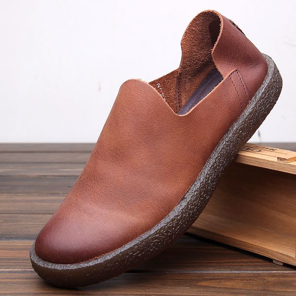 fashion leisure men leather loafer shoes genuine leather solid slip on driving shoes soft comfy flat footwear t200610, Black
fashion leisure men leather loafer shoes genuine leather solid slip on driving shoes soft comfy flat footwear t200610, Black