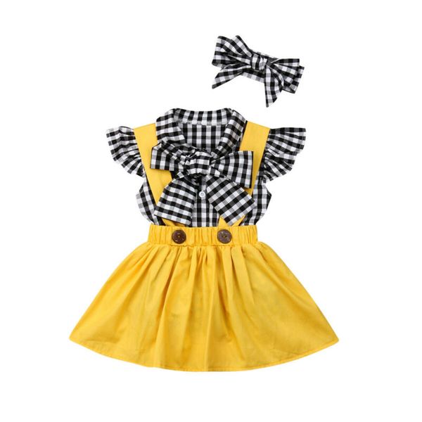 0-3y kids baby girl sleeve plaid bow shirt suspender skirt headband 3pcs princess girls clothes set, White
0-3y kids baby girl sleeve plaid bow shirt suspender skirt headband 3pcs princess girls clothes set, White