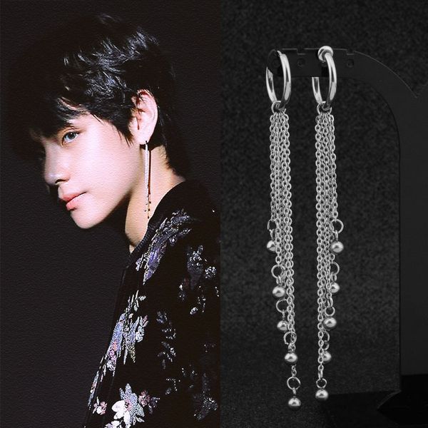 fashion punk bead tassel men earring men stainless steel earrings for hipster rock ear clip gift, Silver
fashion punk bead tassel men earring men stainless steel earrings for hipster rock ear clip gift, Silver