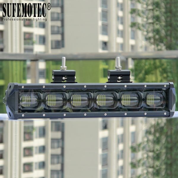 

6d lens single row led 4x4 offroad work light bar for off road 4wd trucks suv atv 12v 24v trailer motorcycle car external lights