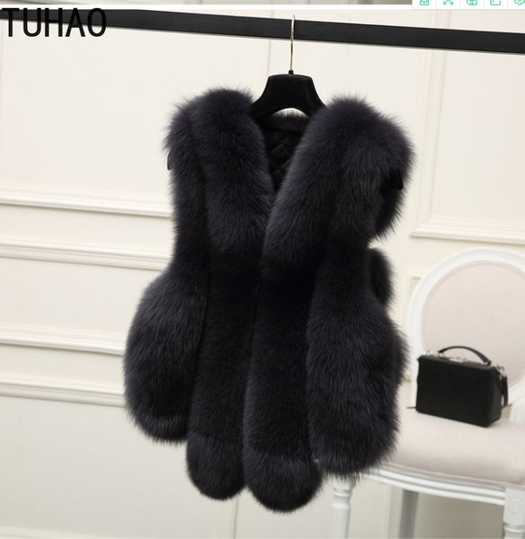 tuhao 2018 faux fur coat women fur vest jacket solid colors women faux coat sleeveless office lady jacket, Black
tuhao 2018 faux fur coat women fur vest jacket solid colors women faux coat sleeveless office lady jacket, Black
