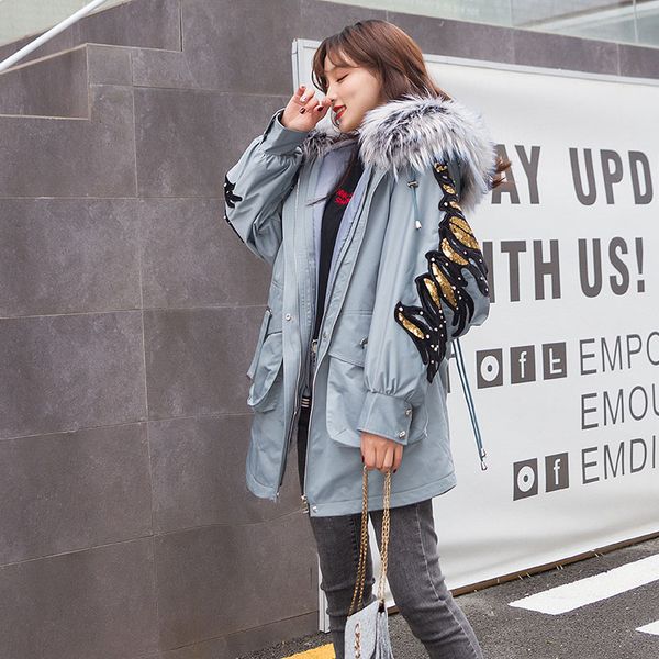 real rex fur liner parka thick warm fur coat female winter raccoon hooded jacket women korean shearling jackets 19336, Black
real rex fur liner parka thick warm fur coat female winter raccoon hooded jacket women korean shearling jackets 19336, Black